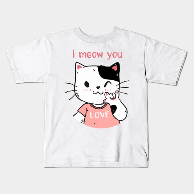 I meow you love Kids T-Shirt by Mako Design 